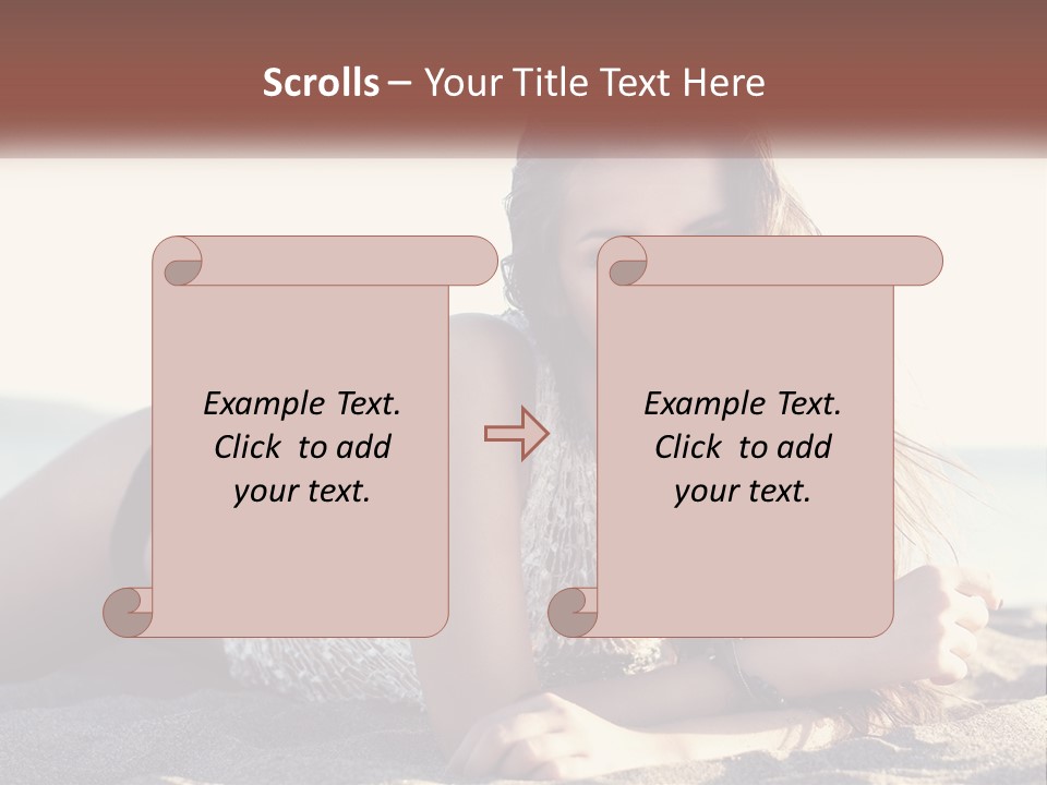 A Woman In A Bikini Laying On The Beach PowerPoint Template