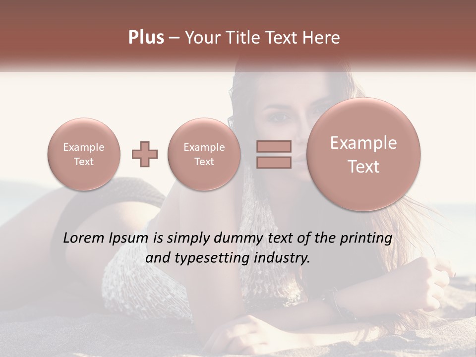 A Woman In A Bikini Laying On The Beach PowerPoint Template