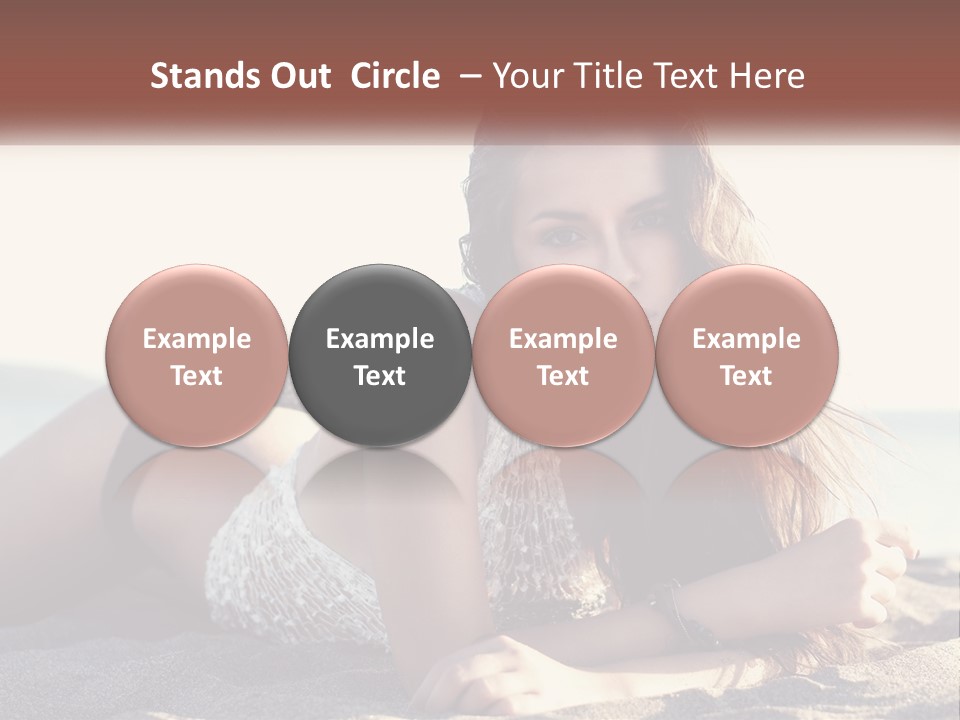 A Woman In A Bikini Laying On The Beach PowerPoint Template