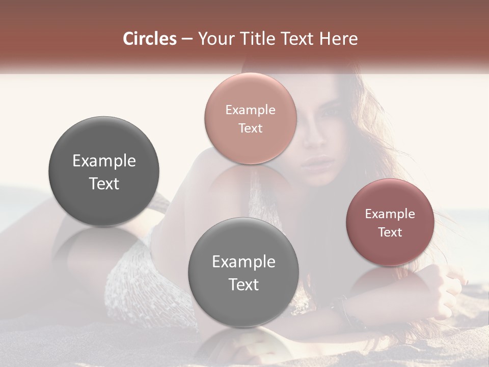A Woman In A Bikini Laying On The Beach PowerPoint Template