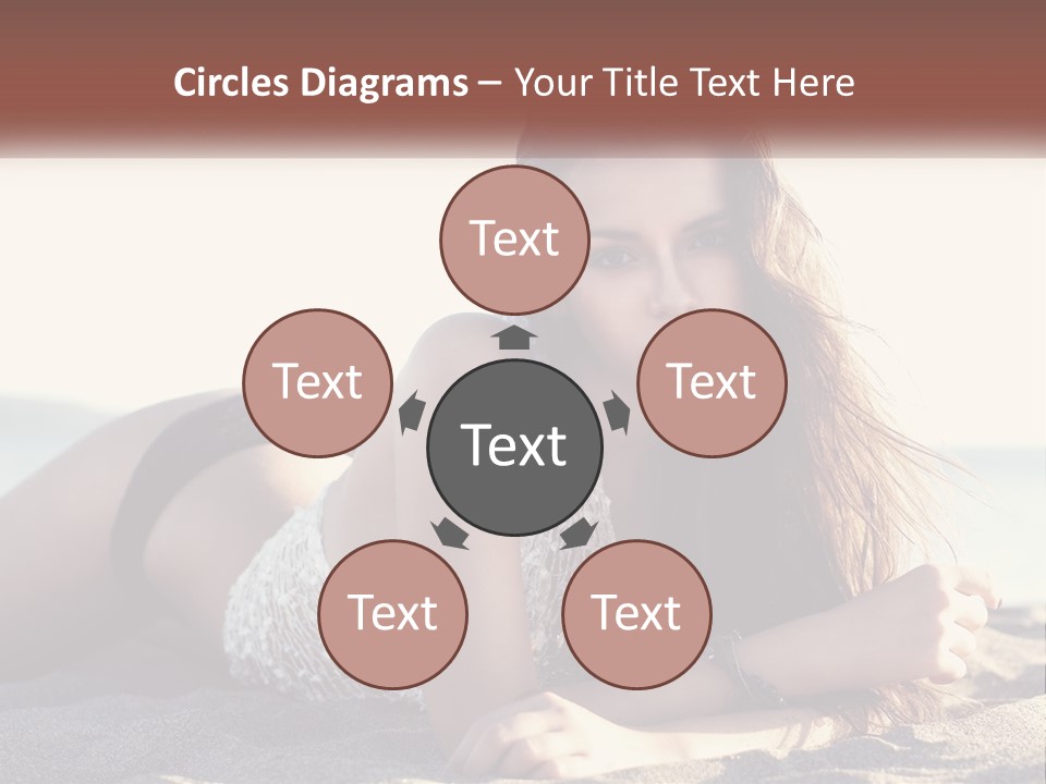 A Woman In A Bikini Laying On The Beach PowerPoint Template