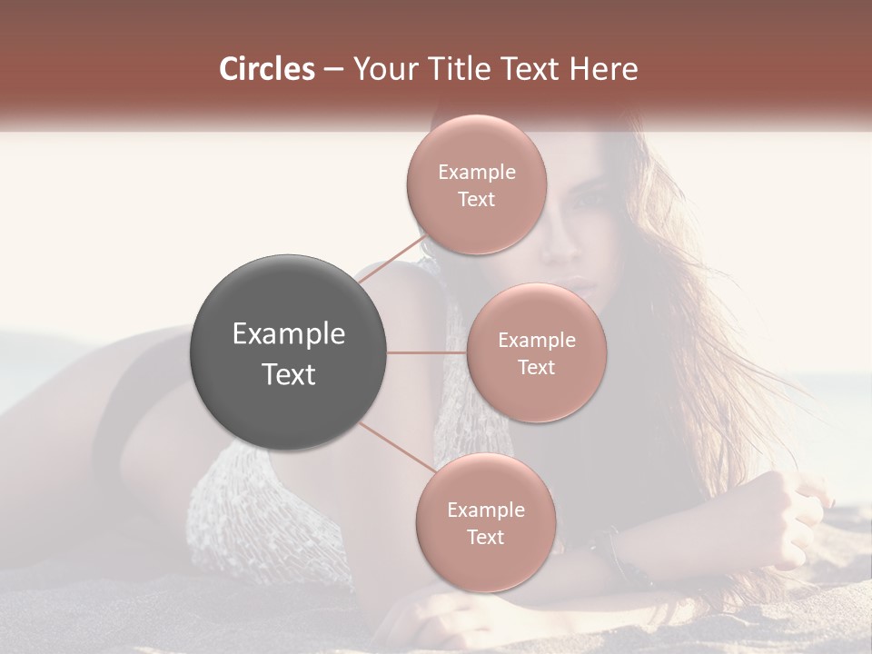 A Woman In A Bikini Laying On The Beach PowerPoint Template