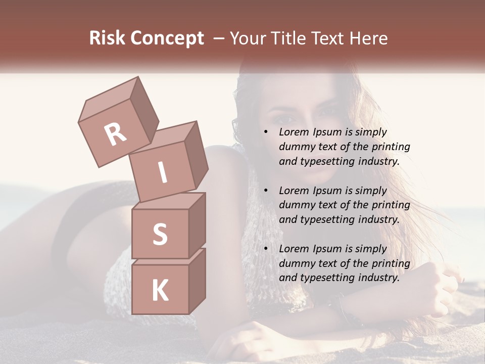A Woman In A Bikini Laying On The Beach PowerPoint Template