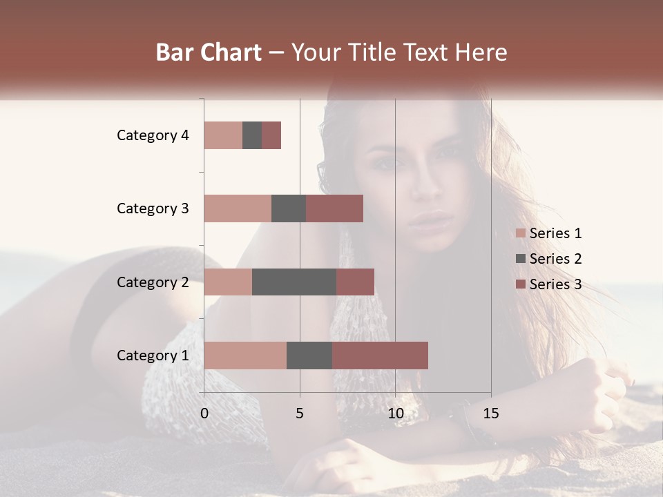 A Woman In A Bikini Laying On The Beach PowerPoint Template
