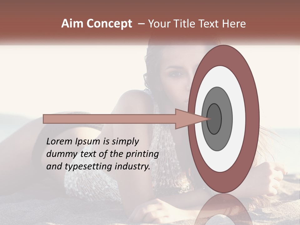 A Woman In A Bikini Laying On The Beach PowerPoint Template