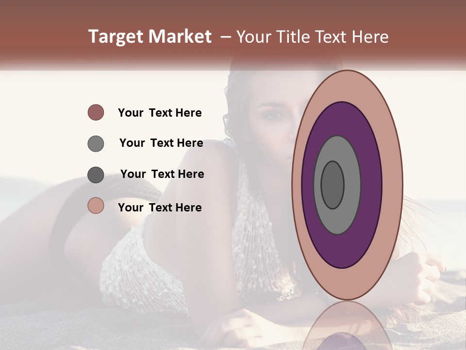 A Woman In A Bikini Laying On The Beach PowerPoint Template