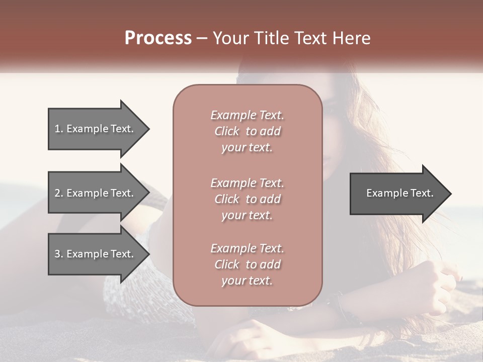 A Woman In A Bikini Laying On The Beach PowerPoint Template