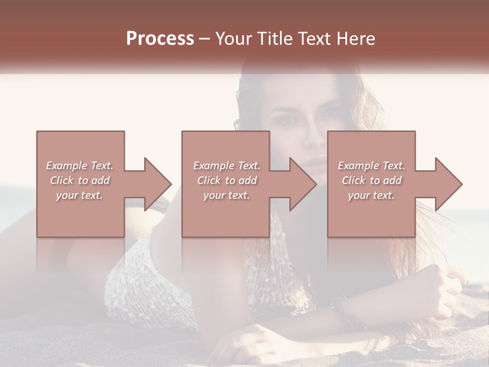 A Woman In A Bikini Laying On The Beach PowerPoint Template