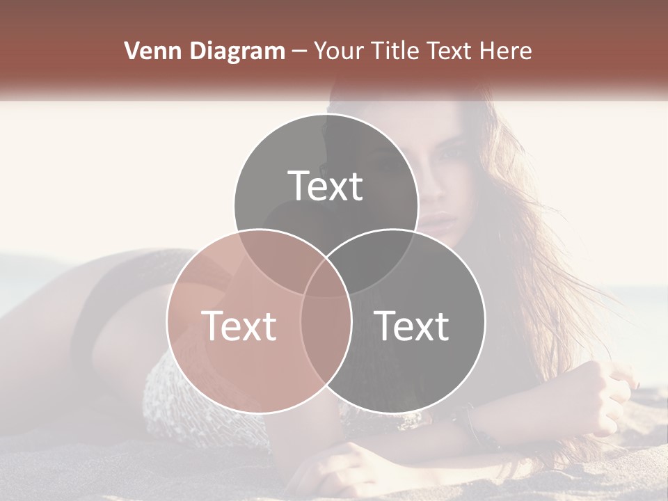 A Woman In A Bikini Laying On The Beach PowerPoint Template