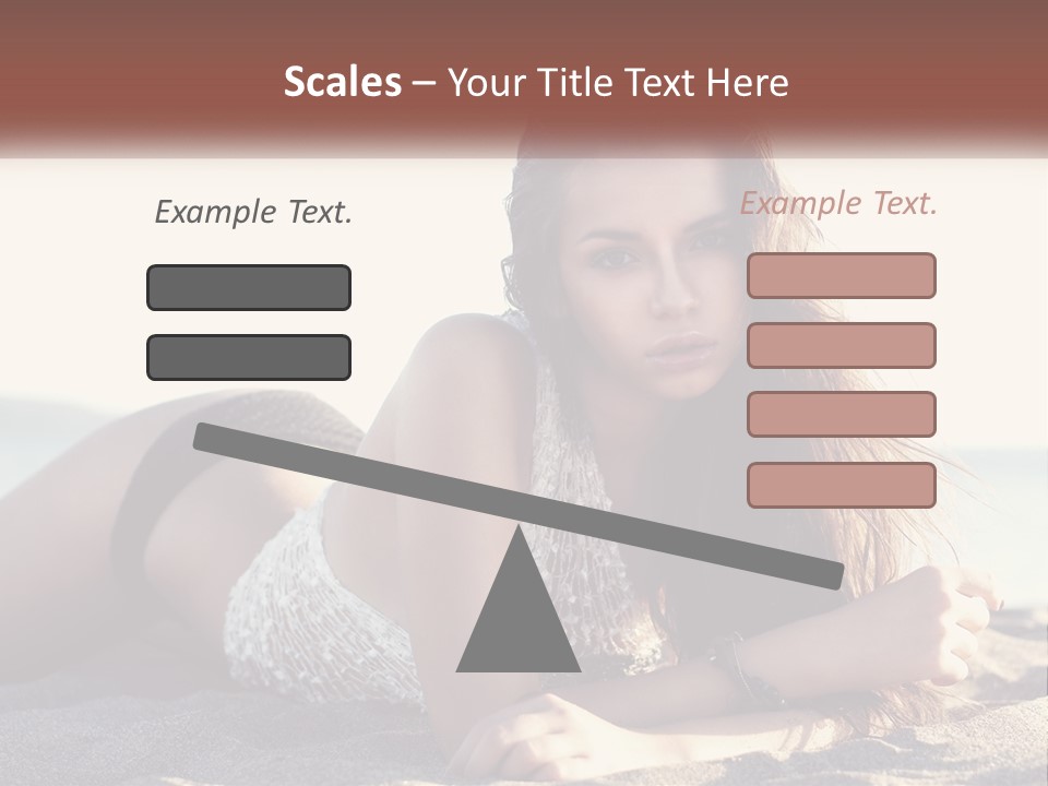 A Woman In A Bikini Laying On The Beach PowerPoint Template