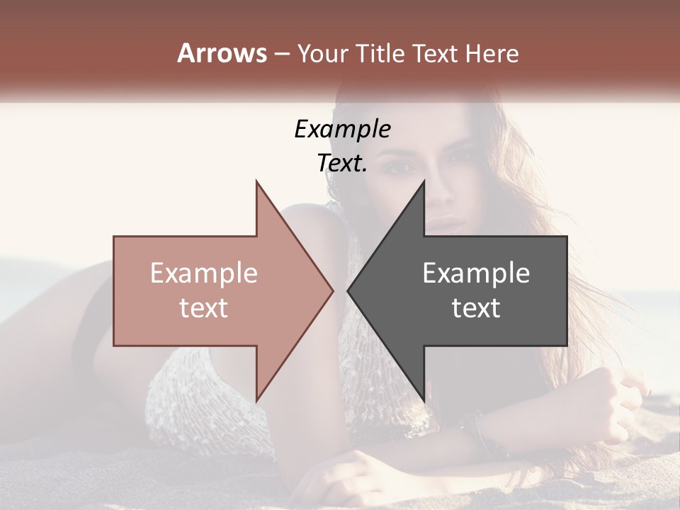 A Woman In A Bikini Laying On The Beach PowerPoint Template