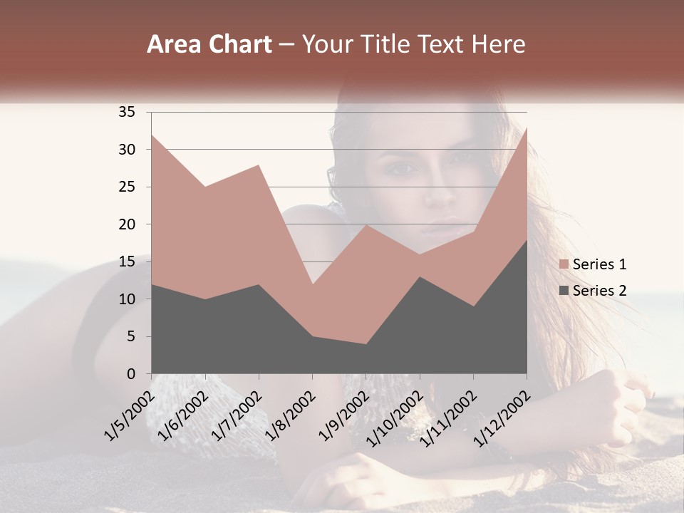 A Woman In A Bikini Laying On The Beach PowerPoint Template