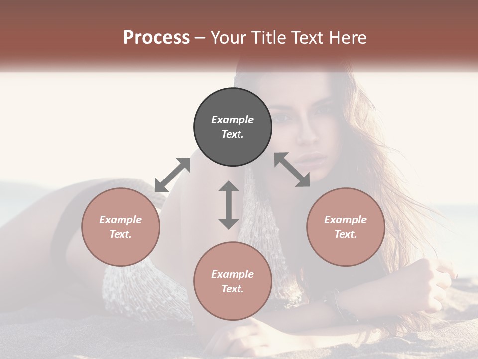 A Woman In A Bikini Laying On The Beach PowerPoint Template