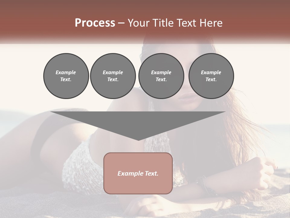 A Woman In A Bikini Laying On The Beach PowerPoint Template