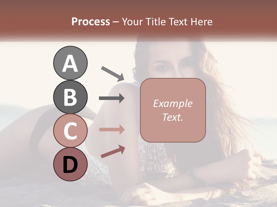 A Woman In A Bikini Laying On The Beach PowerPoint Template