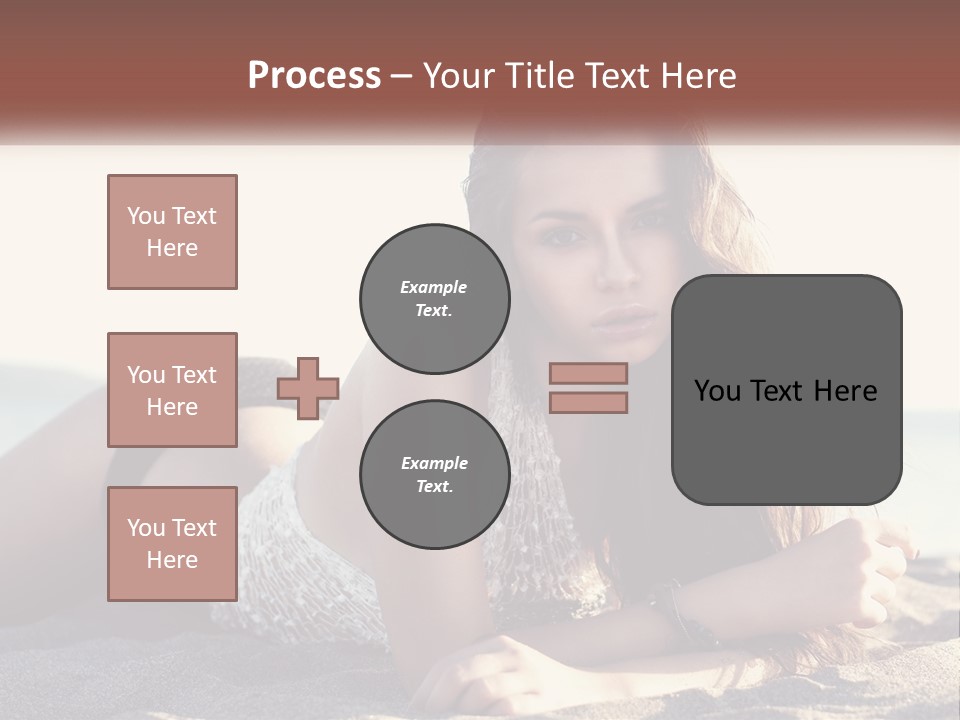 A Woman In A Bikini Laying On The Beach PowerPoint Template