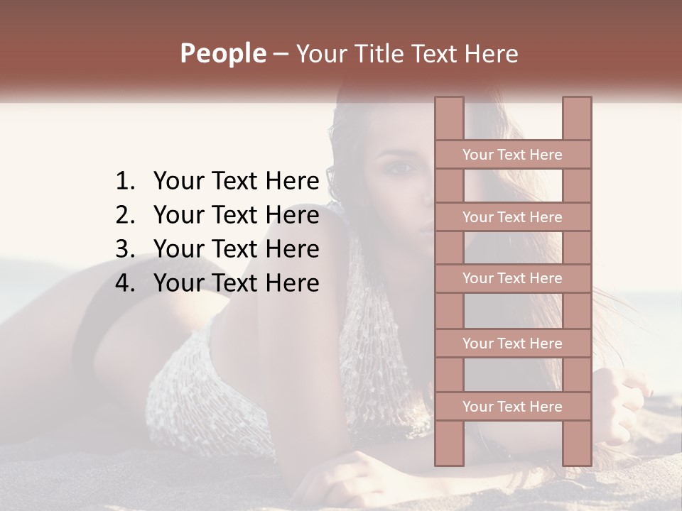 A Woman In A Bikini Laying On The Beach PowerPoint Template