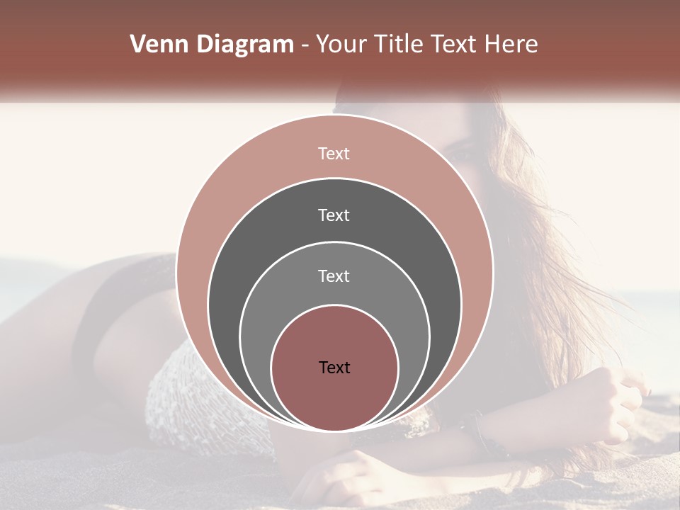 A Woman In A Bikini Laying On The Beach PowerPoint Template