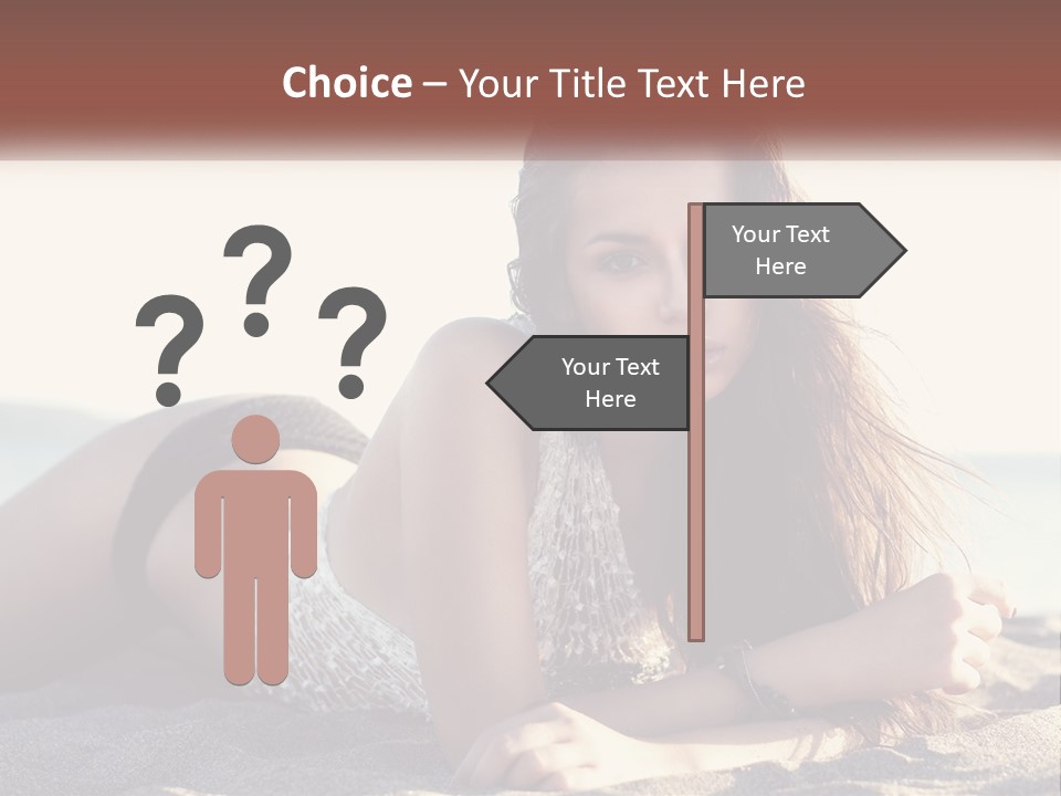 A Woman In A Bikini Laying On The Beach PowerPoint Template