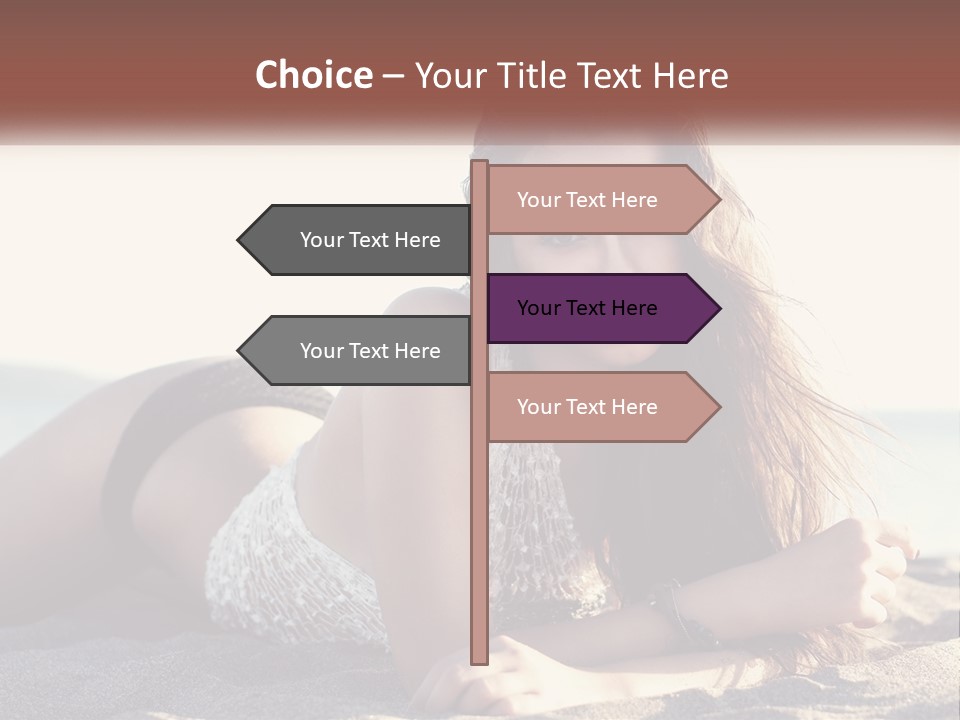 A Woman In A Bikini Laying On The Beach PowerPoint Template