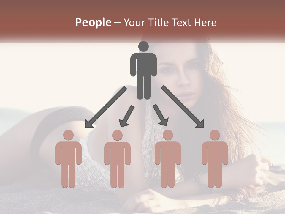 A Woman In A Bikini Laying On The Beach PowerPoint Template