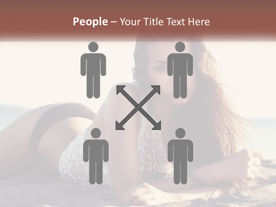 A Woman In A Bikini Laying On The Beach PowerPoint Template