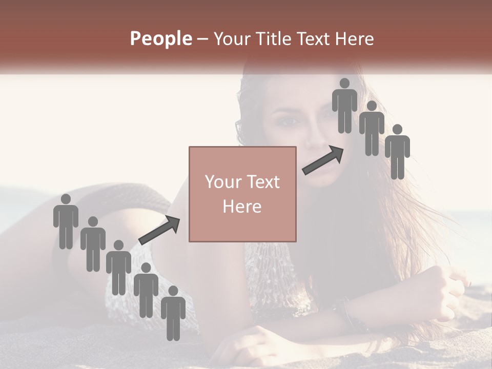 A Woman In A Bikini Laying On The Beach PowerPoint Template