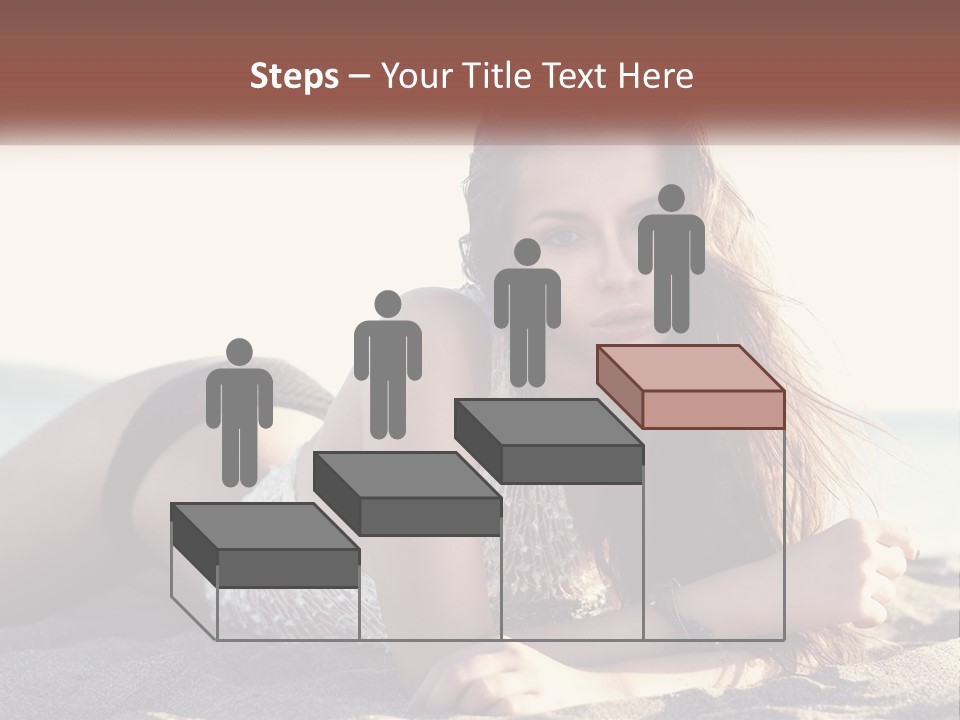 A Woman In A Bikini Laying On The Beach PowerPoint Template
