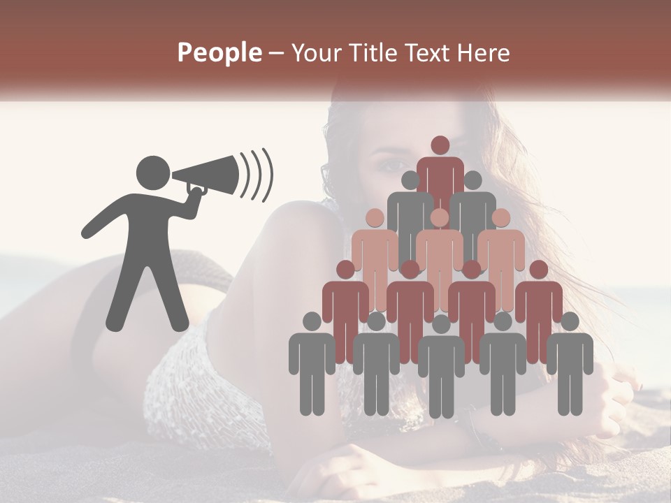 A Woman In A Bikini Laying On The Beach PowerPoint Template