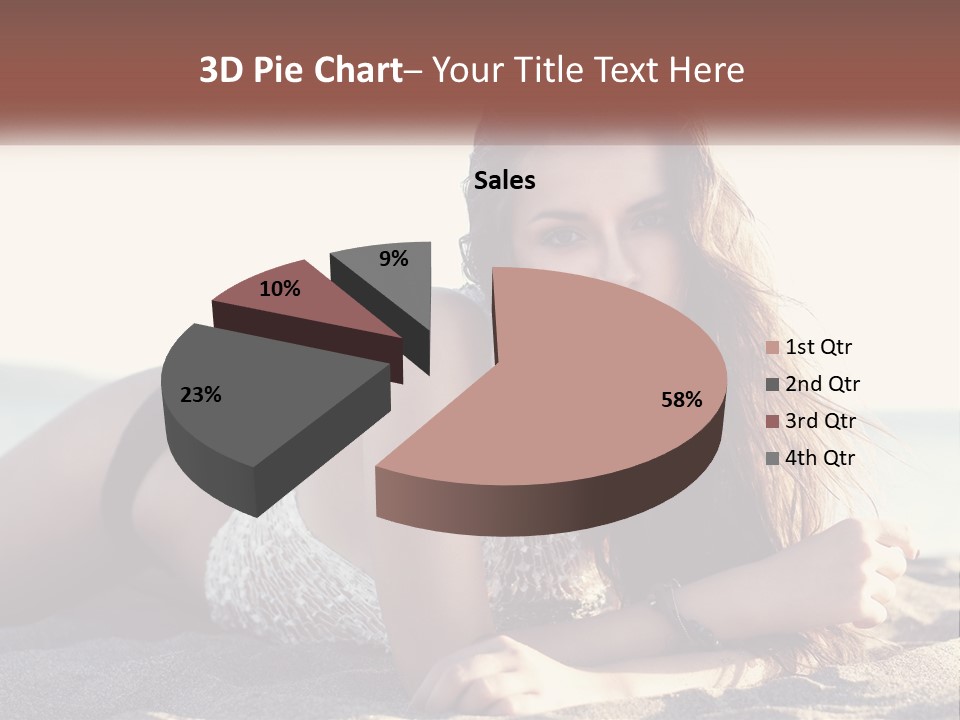 A Woman In A Bikini Laying On The Beach PowerPoint Template