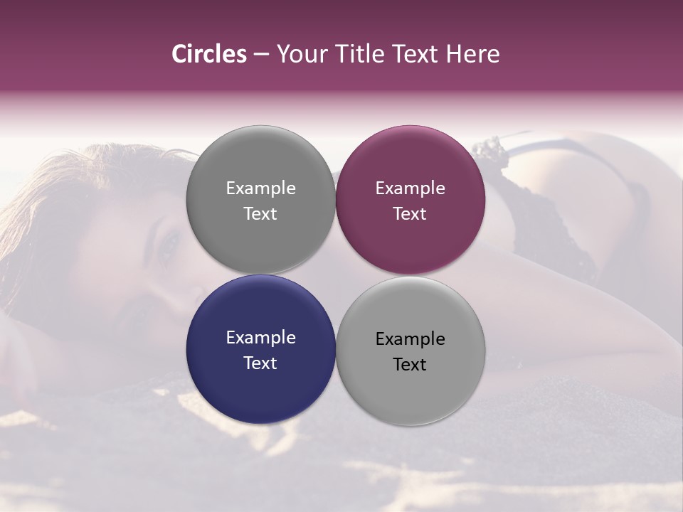 A Woman In A Bikini Laying On The Beach PowerPoint Template