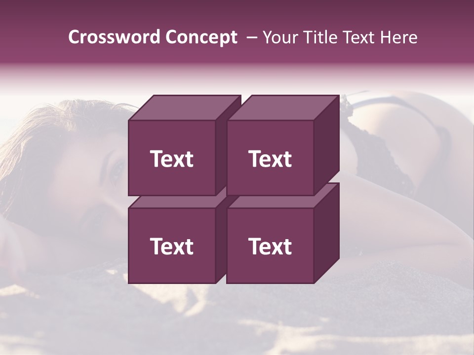 A Woman In A Bikini Laying On The Beach PowerPoint Template