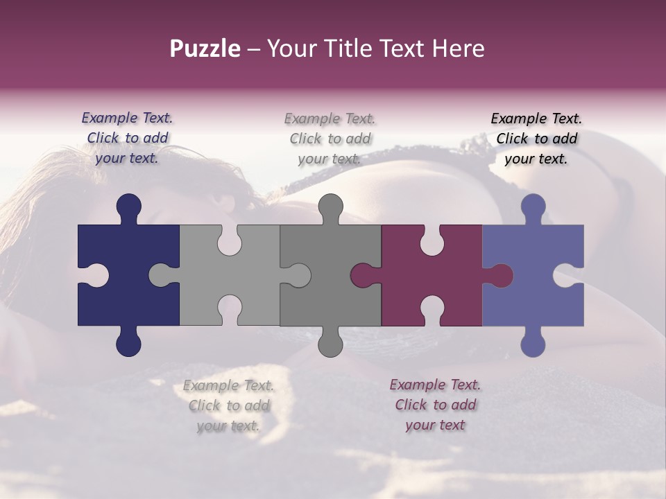 A Woman In A Bikini Laying On The Beach PowerPoint Template
