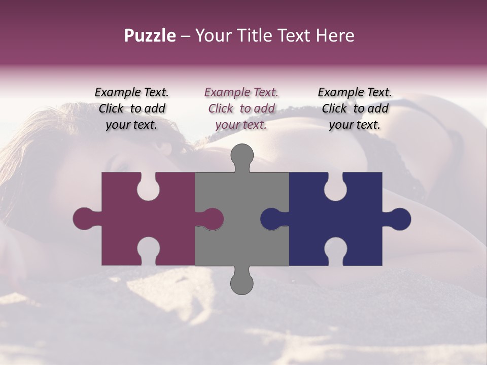 A Woman In A Bikini Laying On The Beach PowerPoint Template