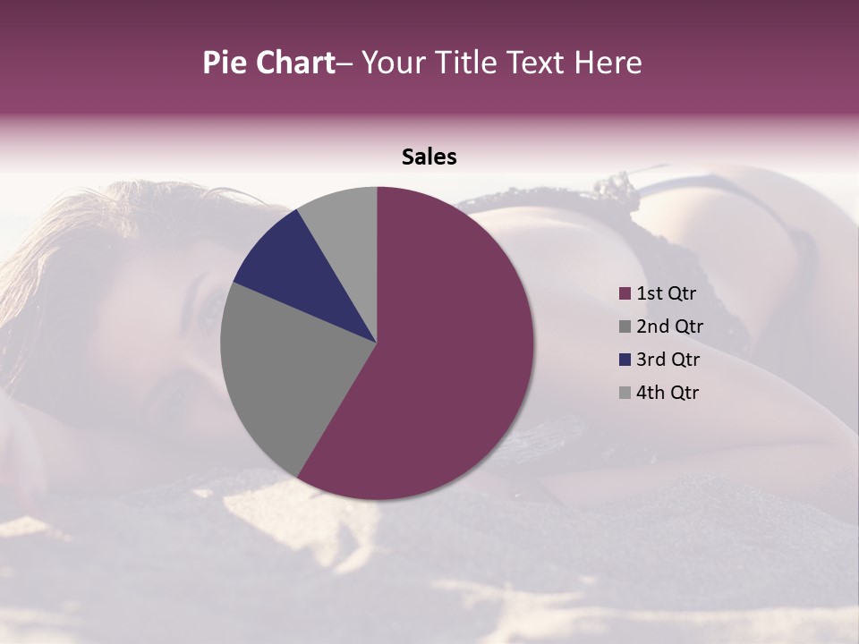 A Woman In A Bikini Laying On The Beach PowerPoint Template