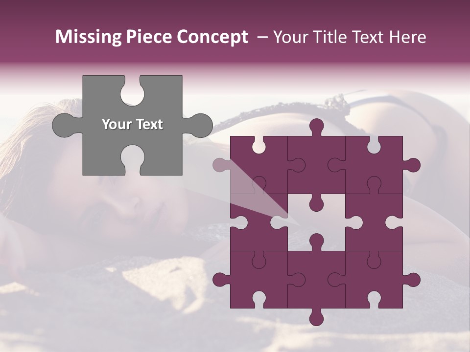 A Woman In A Bikini Laying On The Beach PowerPoint Template