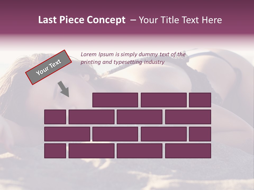 A Woman In A Bikini Laying On The Beach PowerPoint Template