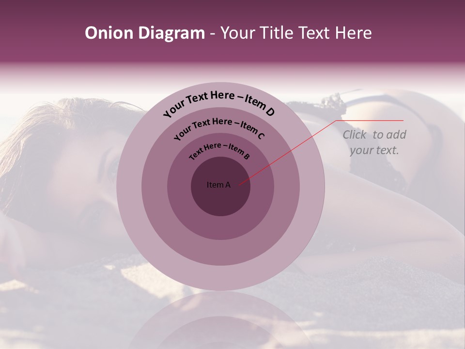 A Woman In A Bikini Laying On The Beach PowerPoint Template
