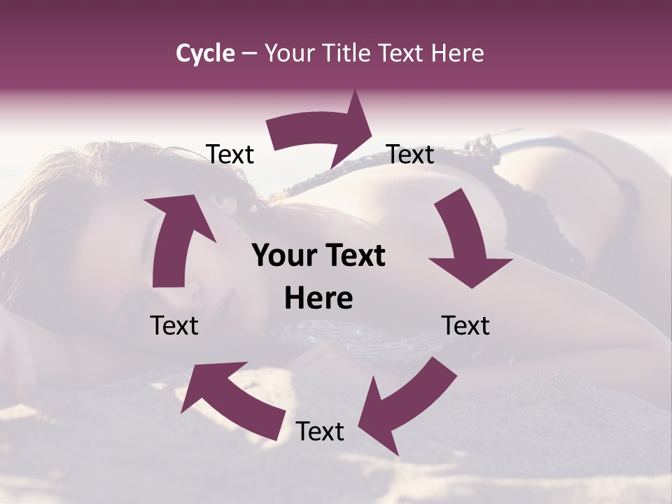 A Woman In A Bikini Laying On The Beach PowerPoint Template