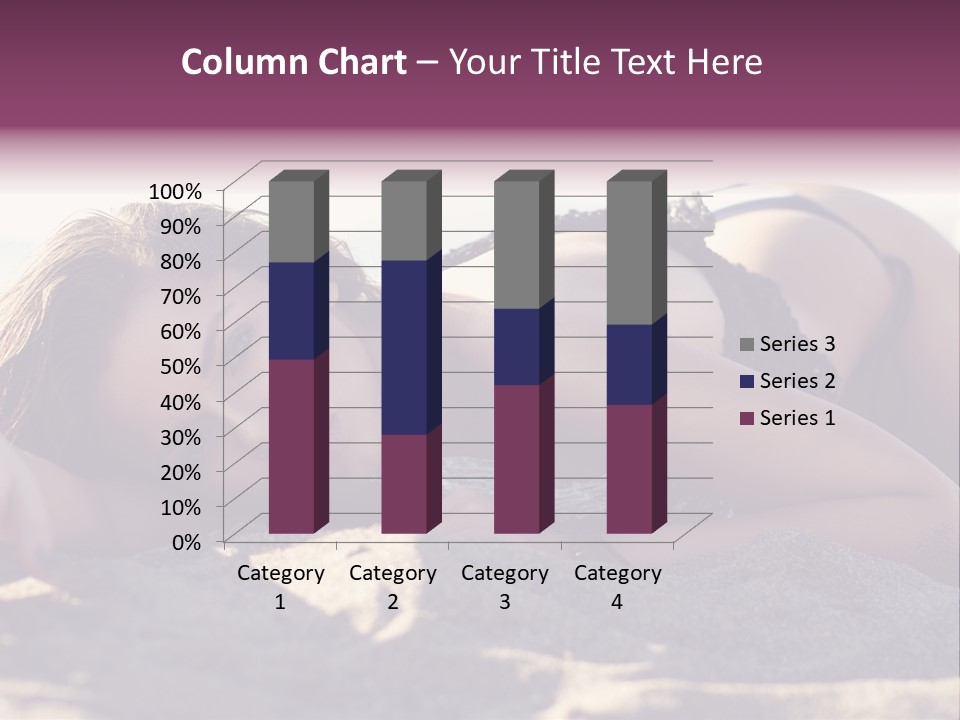 A Woman In A Bikini Laying On The Beach PowerPoint Template