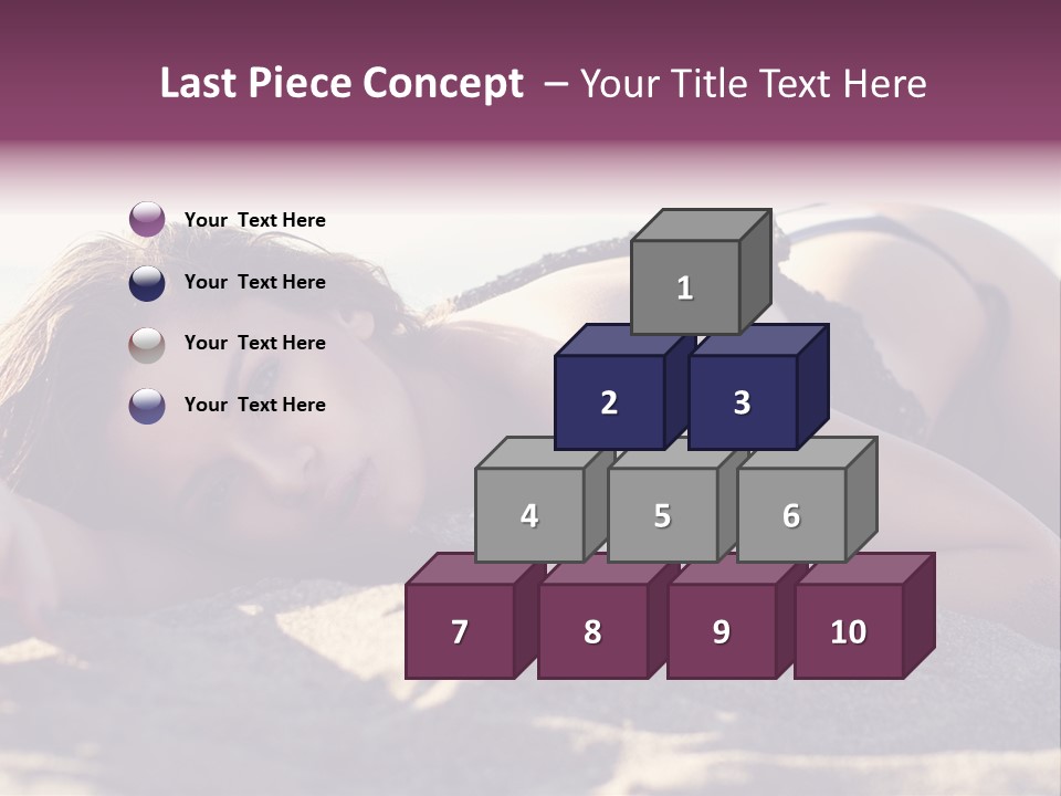 A Woman In A Bikini Laying On The Beach PowerPoint Template