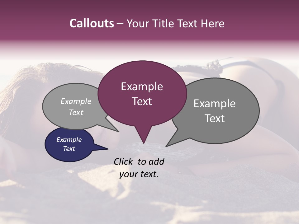 A Woman In A Bikini Laying On The Beach PowerPoint Template