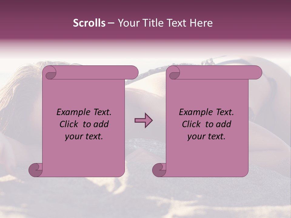 A Woman In A Bikini Laying On The Beach PowerPoint Template