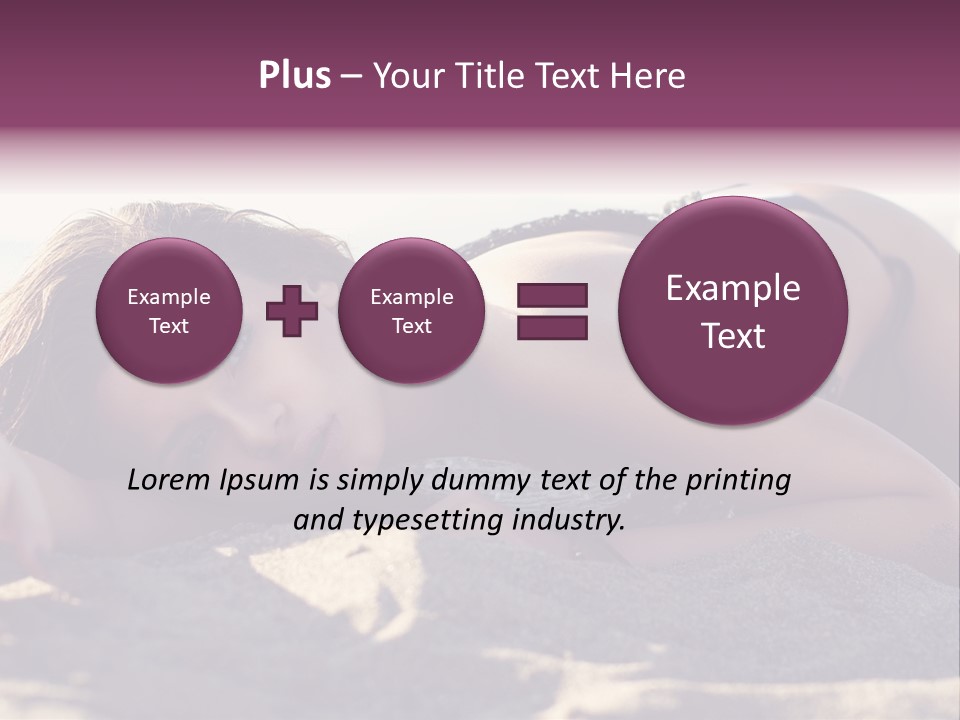 A Woman In A Bikini Laying On The Beach PowerPoint Template