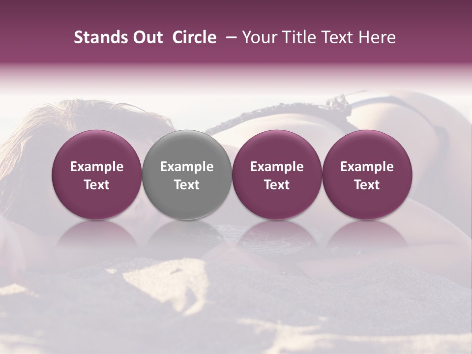 A Woman In A Bikini Laying On The Beach PowerPoint Template