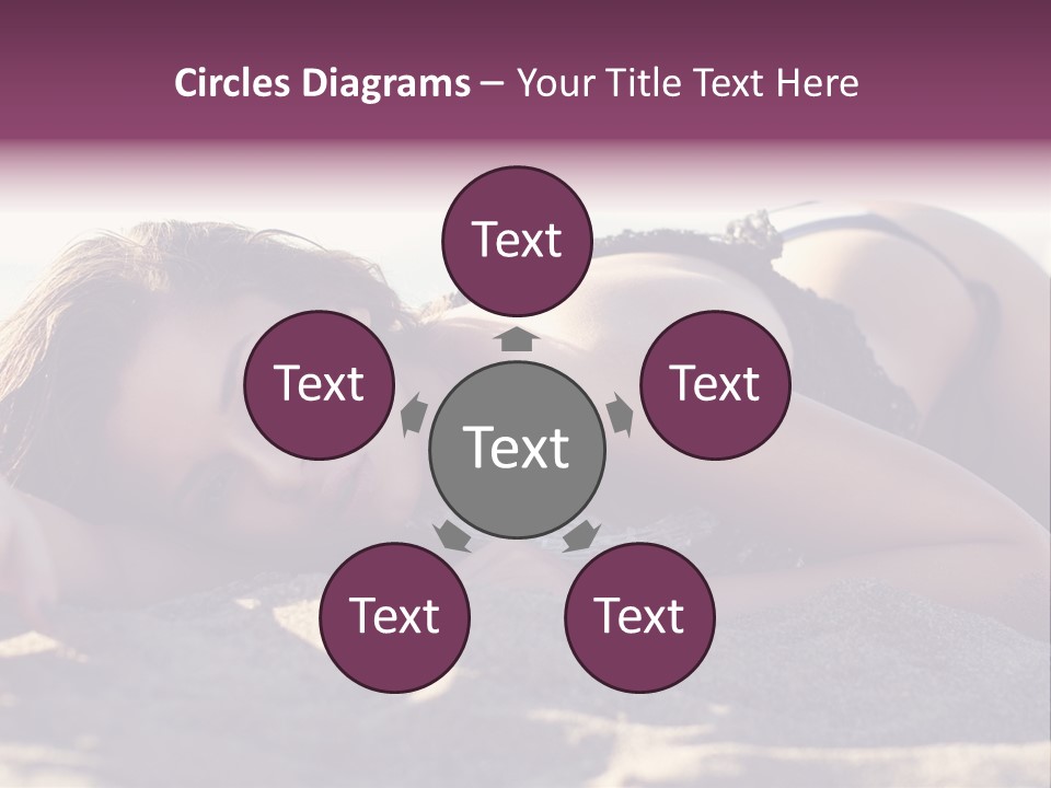 A Woman In A Bikini Laying On The Beach PowerPoint Template