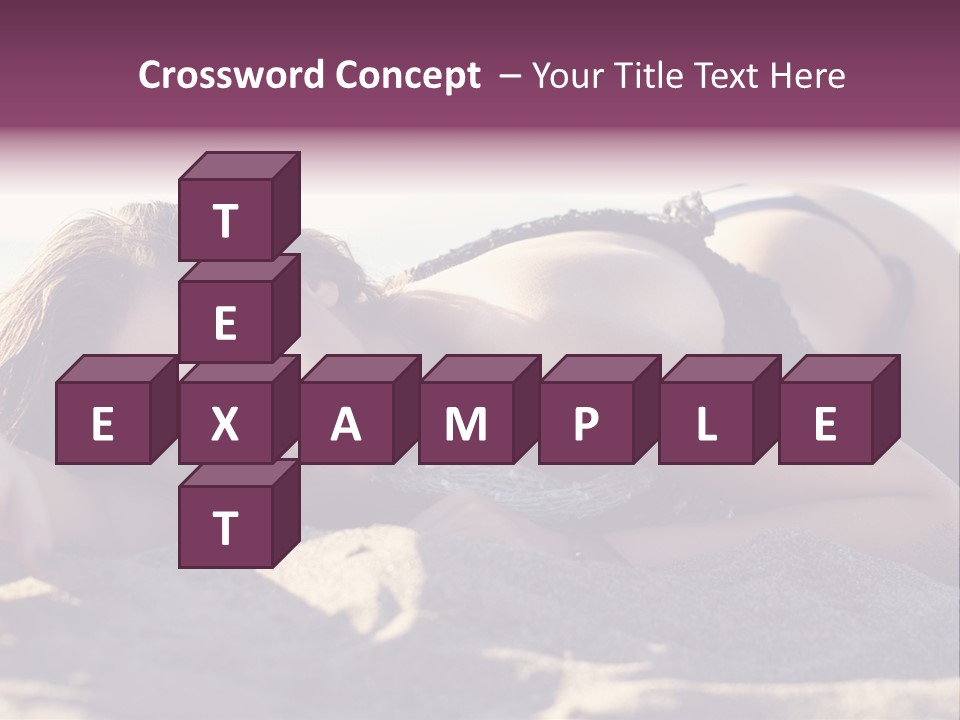 A Woman In A Bikini Laying On The Beach PowerPoint Template
