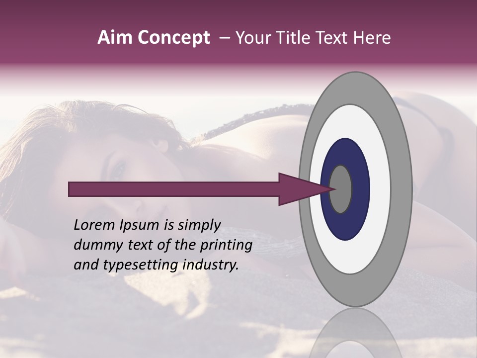 A Woman In A Bikini Laying On The Beach PowerPoint Template