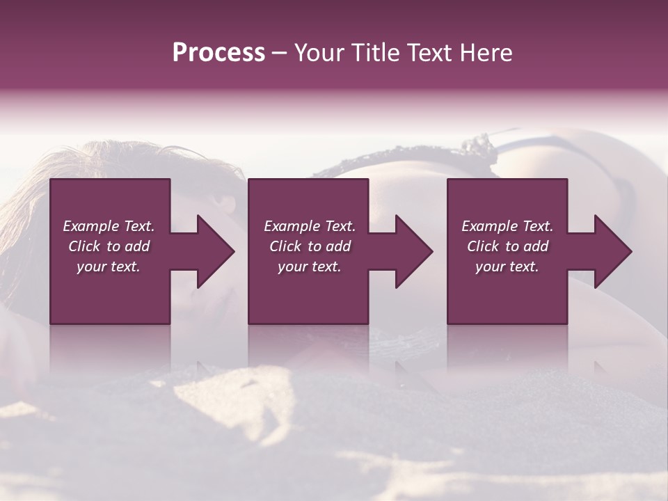 A Woman In A Bikini Laying On The Beach PowerPoint Template