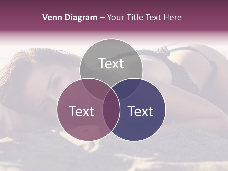 A Woman In A Bikini Laying On The Beach PowerPoint Template
